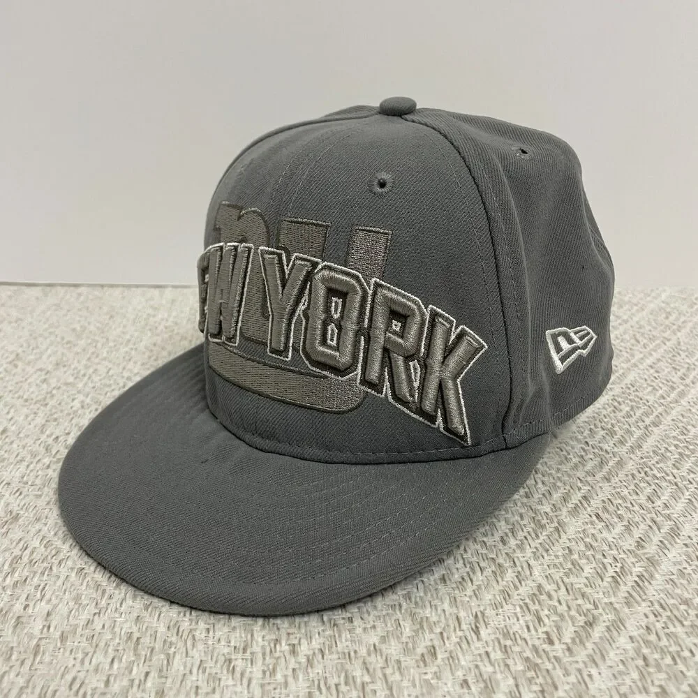 New Era 59 Fifty Mens 7 New York Giants Fitted Hat Cap Gray